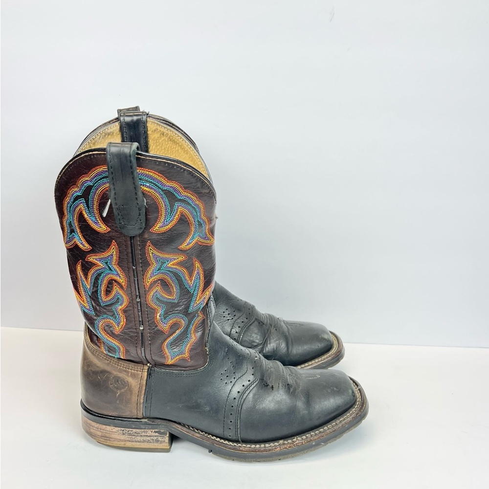 Double-H Men’s Size 9D Square Toe Black Brown Western Boots DH3557 Black Brown